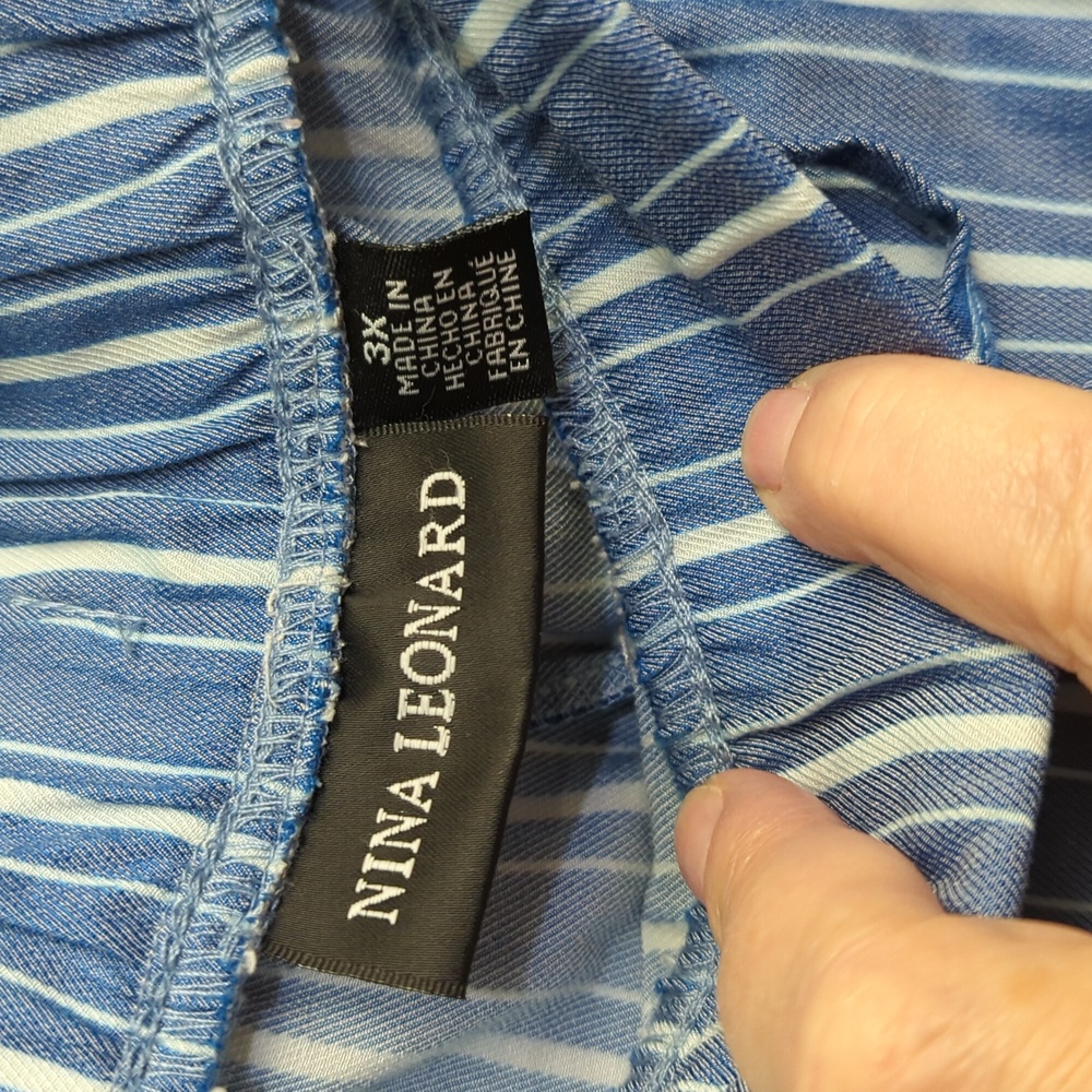 Nina Leonard size 3 x pants blue/white stripe - Picture 4 of 5